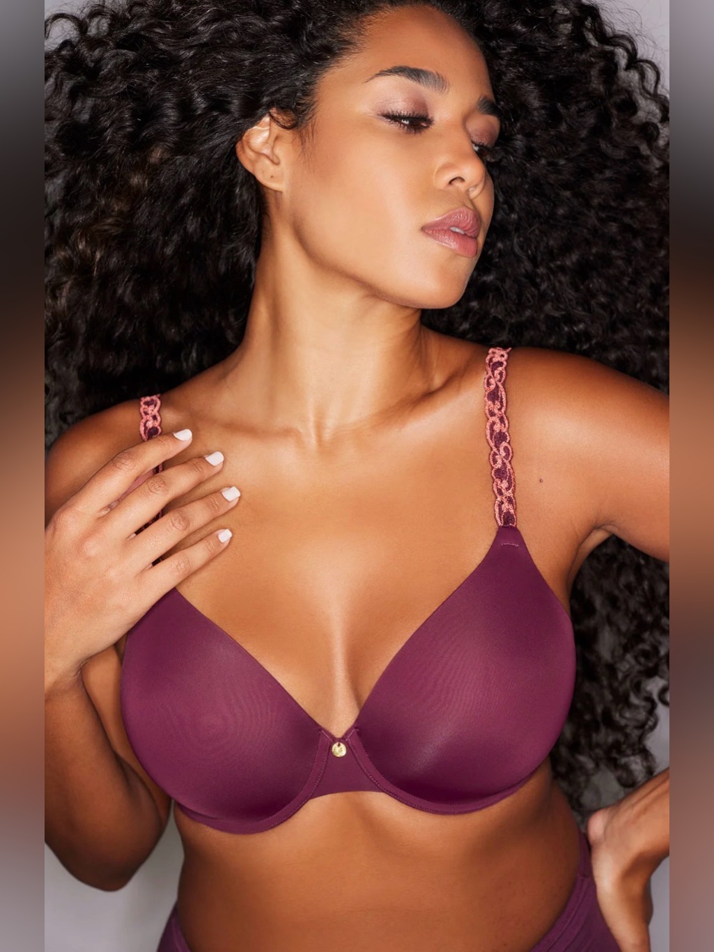 New Natori Pure Luxe Custom Coverage Contour Underwire Bra 36g Red Fig 36dddd